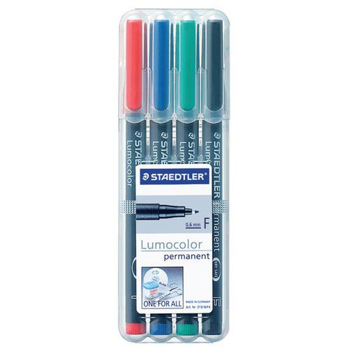 Assortimento pennarelli Lumocolor tratto: 0,6 mm - Confezione da 4,