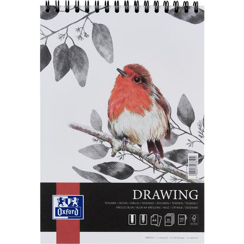 Blocco da disegno Drawing Oxford Art integrale A4 50p 160g,