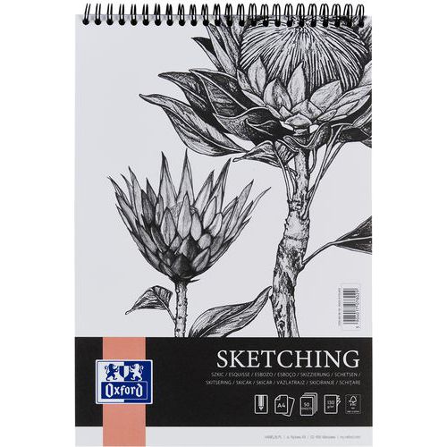 Blocco da disegno Sketching Oxford Art integrale A4 50p 130g,