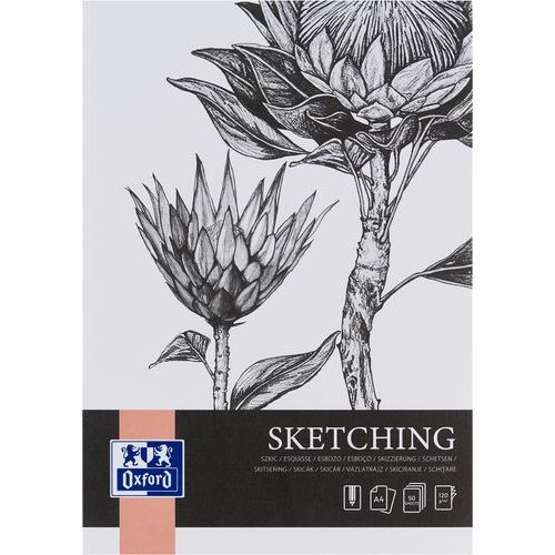 Blocco disegno Sketching Oxford Art ril spirale A4 50p 120g,