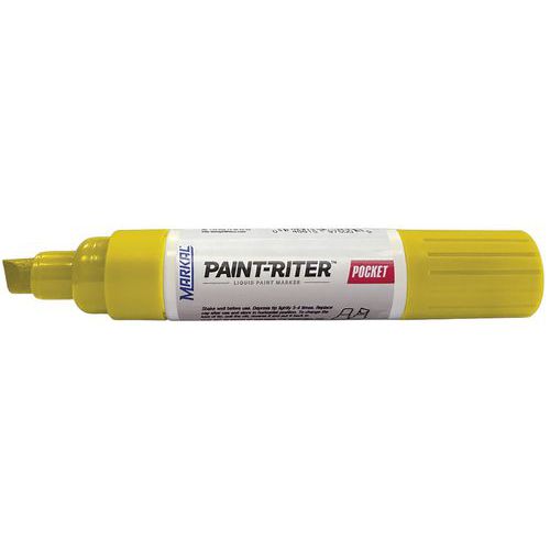 Pennarello Pocket vernice indelebile punta reversib giallo,