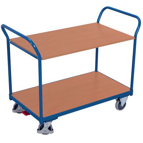 Carrello con 2 ripiani in legno - Portata 200 kg,