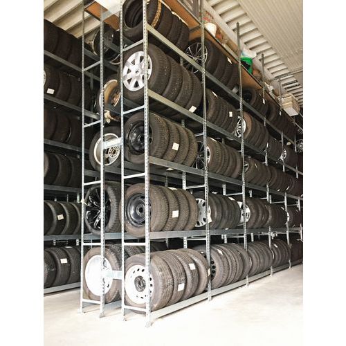 Scaffale Per Pneumatici Auto - Capacità 8 Ruote, Carico Max 180 Kg, Dimensioni 107x46x117 Cm, In Metallo Verniciato