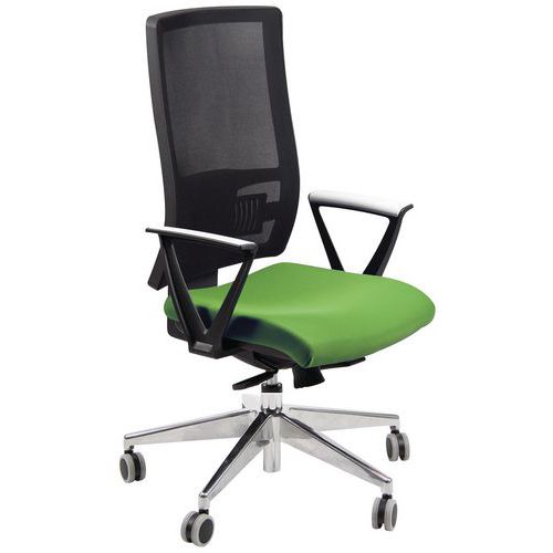 Sedia NEREIDE ECO verde bracc.opz base allum,