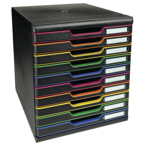 Modulo classificazione Modulo A4 10 cassetti nero/col opac,