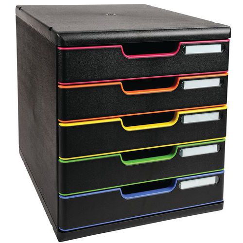 Modulo classificazione Modulo A4 5 cassetti nero/col opac,