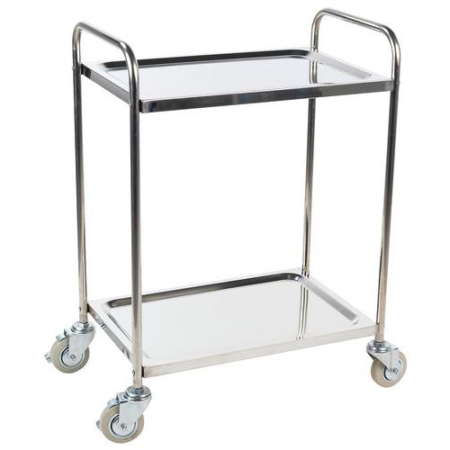 carrello inox 2 ripiani 100 kg Manutan,