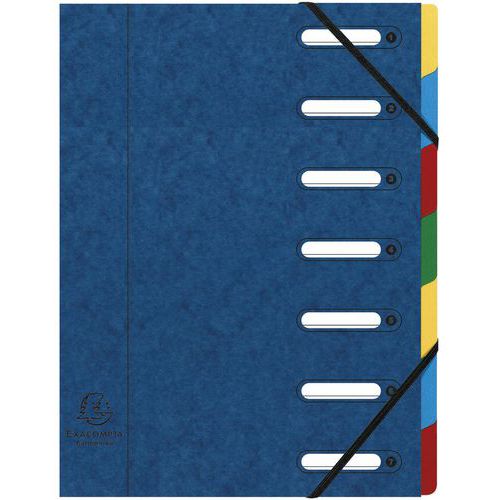 Classificatore Harmonika® con elastici 7 scomparti. Blu,