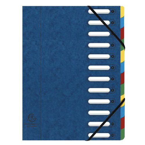 Classificatore Harmonika® con elastici 12 scomparti. Blu,