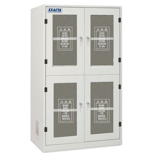 Armadio di sicurezza multirischio 4 scomparti anta vetrata,