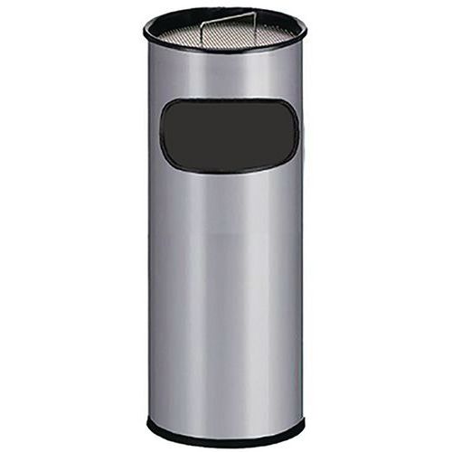 Pattumiera-posacenere con apertura Manutan - 50 L - Grigia,