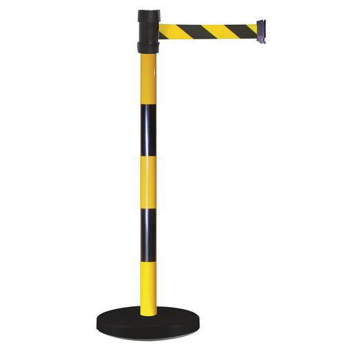 Paletto con nastro 2 m giallo/nero con base,