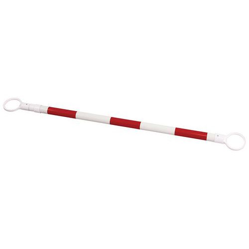 Barra retrattile per coni 1,3 m - Rosso / bianco,