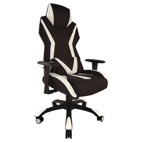 Sedia Gaming ergonomica bianca e nera,