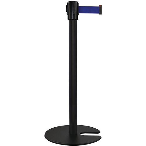 Paletto nero con nastro blu 5 m base impilabile nera,