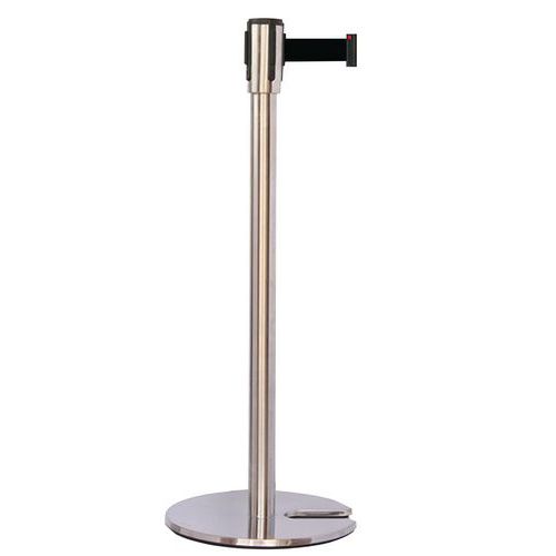 Paletto cromato con nastro nero 2 m base impilabile cromata,