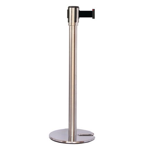 Paletto cromato con nastro nero 5 m base impilabile cromata,