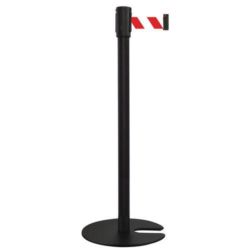 Paletto nero nastro rosso 2 m base impilabile nera,