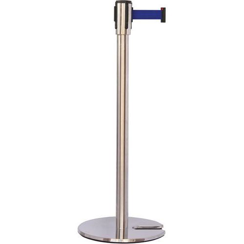 Paletto cromato con nastro blu 2 m base impilabile cromata,