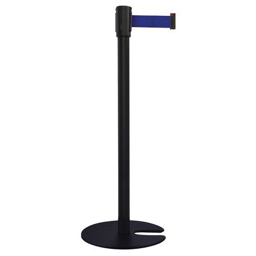 Paletto nero con nastro blu 2 m base impilabile nera,