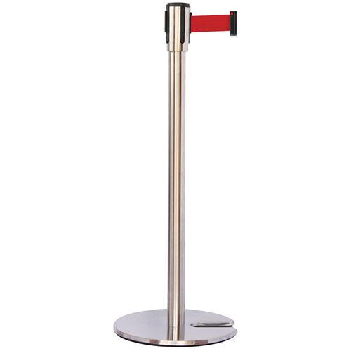 Paletto cromato con nastro rosso 2 m base impilabile cromata,