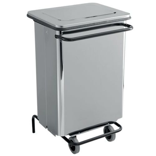 Cassonetto mobile pedale frontale rimovib. inox lucido 70 L,