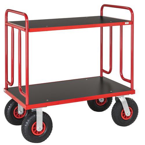Carrello con ripiano in legno 2 ripiani 1200x700 mm - 500 kg,