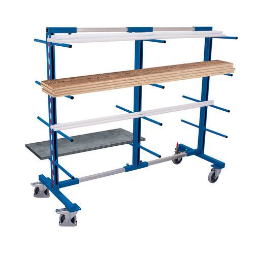 Carrello rastrelliera bifronte 840-3200 mm - Portata 400 kg,