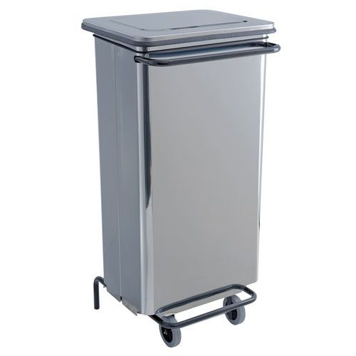Cassonetto mobile pedale rimovibile inox spazzolato 110 L,