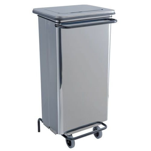 Cassonetto mobile pedale rimovibile inox lucido 110 L,