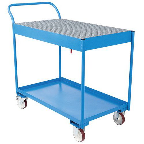 Carrello con contenitore di raccolta e griglia,