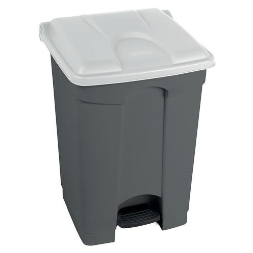 Contenitore per rifiuti Step-On grigio e bianco 45L-Manutan,
