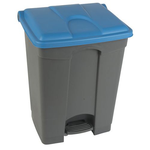 Contenitore per rifiuti Step-On grigio e blu 70L - Manutan,