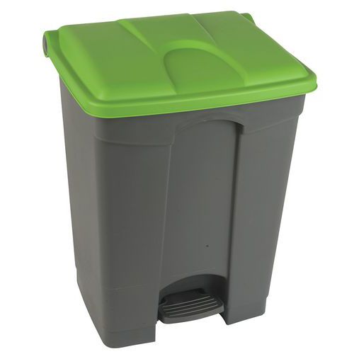 Contenitore per rifiuti Step-On grigio e verde 70L - Manutan,
