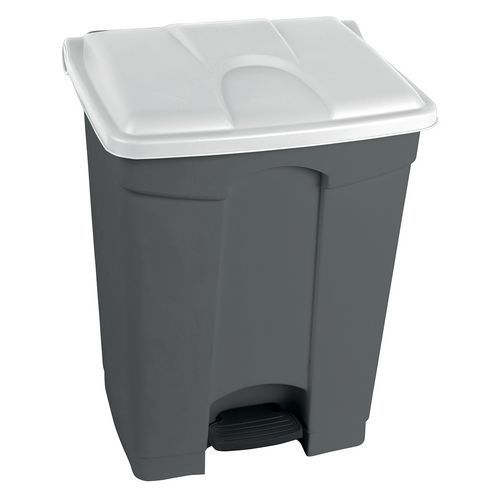 Contenitore per rifiuti Step-On grigio e bianco 70L-Manutan,
