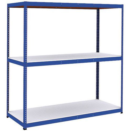 Scaffalatura Manutan Rapid 1 2440x2440x915 3 ripiani blu in melaminico,