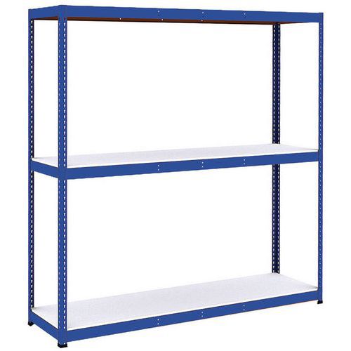 Scaffalatura Manutan Rapid 1 2440x2440x610 3 ripiani blu in melaminico,