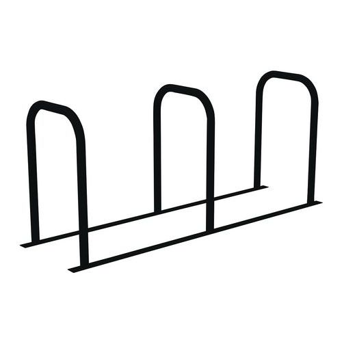 Portabiciclette a U fissa 3U in vernice nero notte,