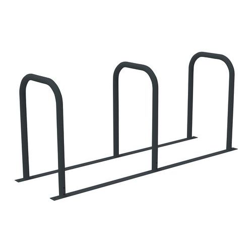 Portabiciclette a U fissa 3U in vernice grigio antracite,