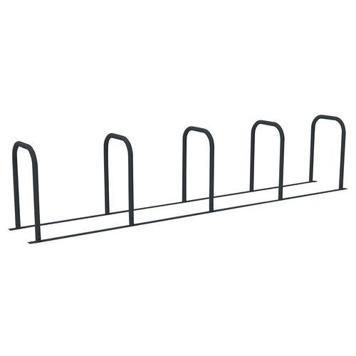 Portabiciclette a U fissa 5U in vernice grigio antracite,