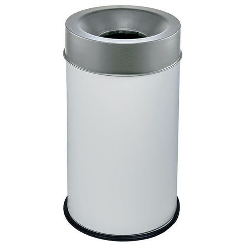 Cestino bianco ignifugo con coperchio grigio 50 L,