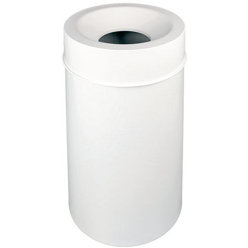 Cestino ignifugo da parete bianco 50 L,