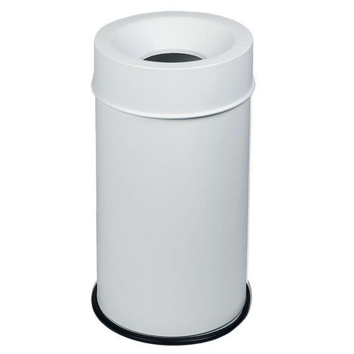 Cestino bianco ignifugo con coperchio bianco 90 L,