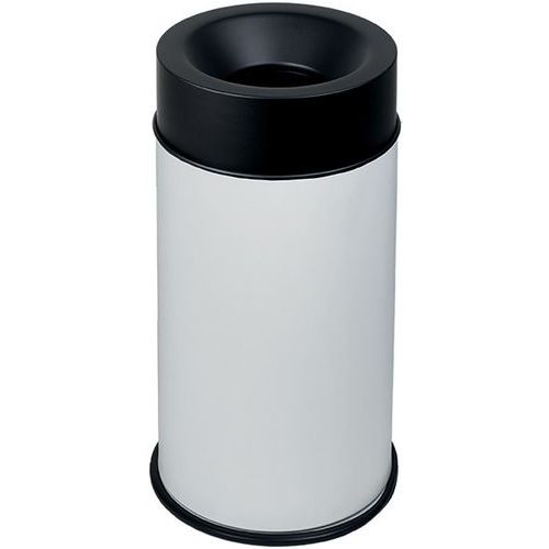 Cestino bianco ignifugo con coperchio nero 90 L,