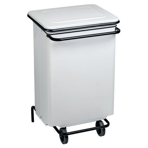 Cassonetto mobile a pedale frontale rimovibile bianco 70 L,