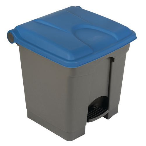 Contenitore per rifiuti Step-On grigio e blu 30L - Manutan,