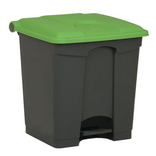 Contenitore per rifiuti Step-On grigio e verde 30L - Manutan,