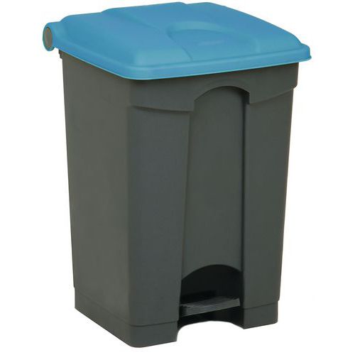 Contenitore per rifiuti Step-On grigio e blu 45L - Manutan,