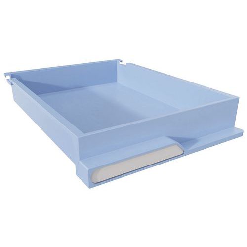 Lotto di 15 Cassetti 6cm Blu con etichette Blu,