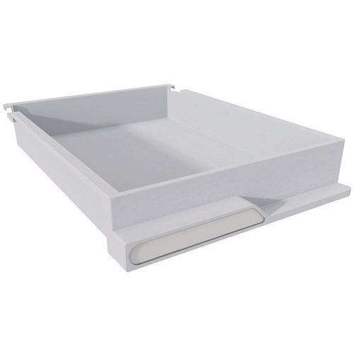 Lotto di 15 Cassetti 6cm Grigi con etichette assortite,